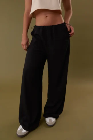 Black Sandy Low Rise Pants
